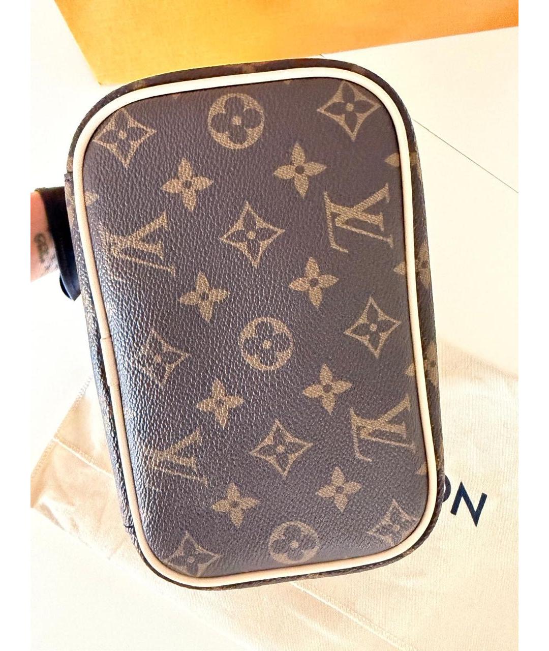 LOUIS VUITTON Коричневая косметичка из канвы, фото 6