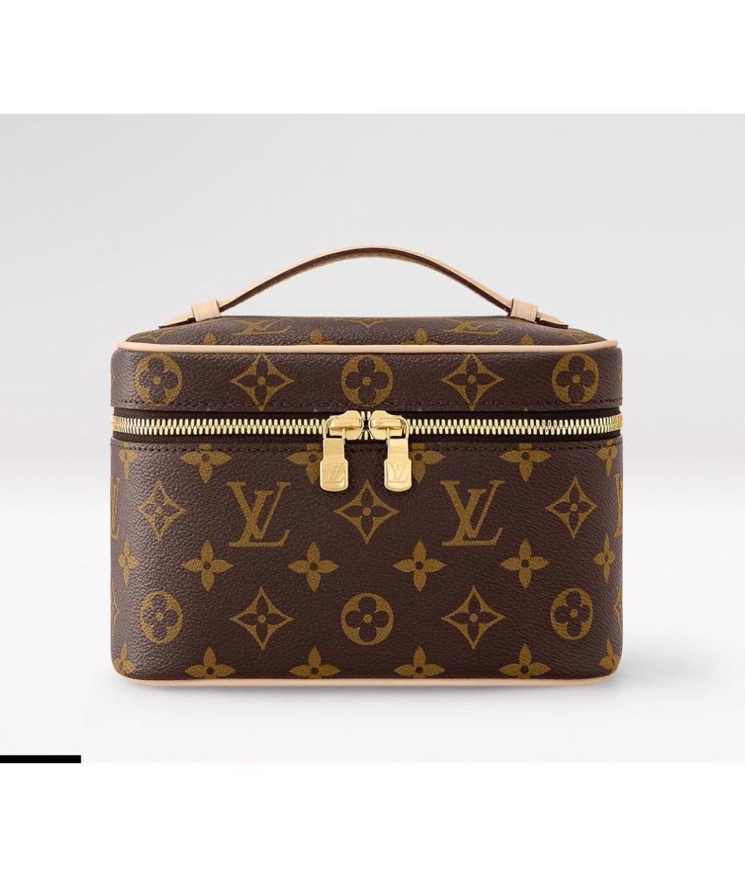LOUIS VUITTON Коричневая косметичка из канвы, фото 9