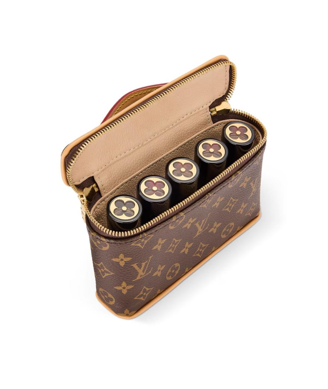 LOUIS VUITTON Коричневая косметичка из канвы, фото 3