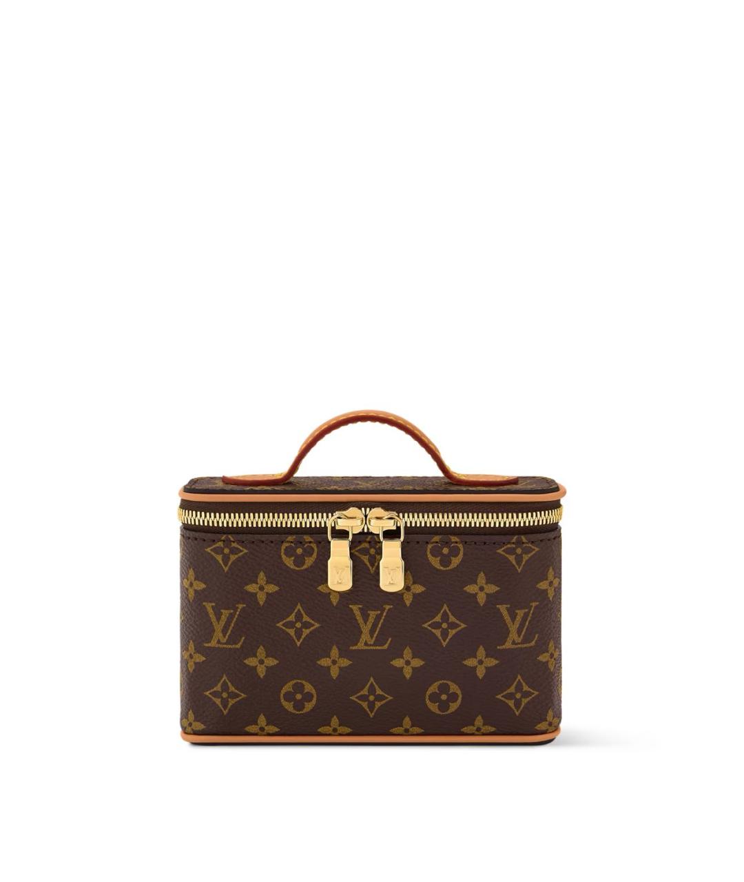 LOUIS VUITTON Коричневая косметичка из канвы, фото 4