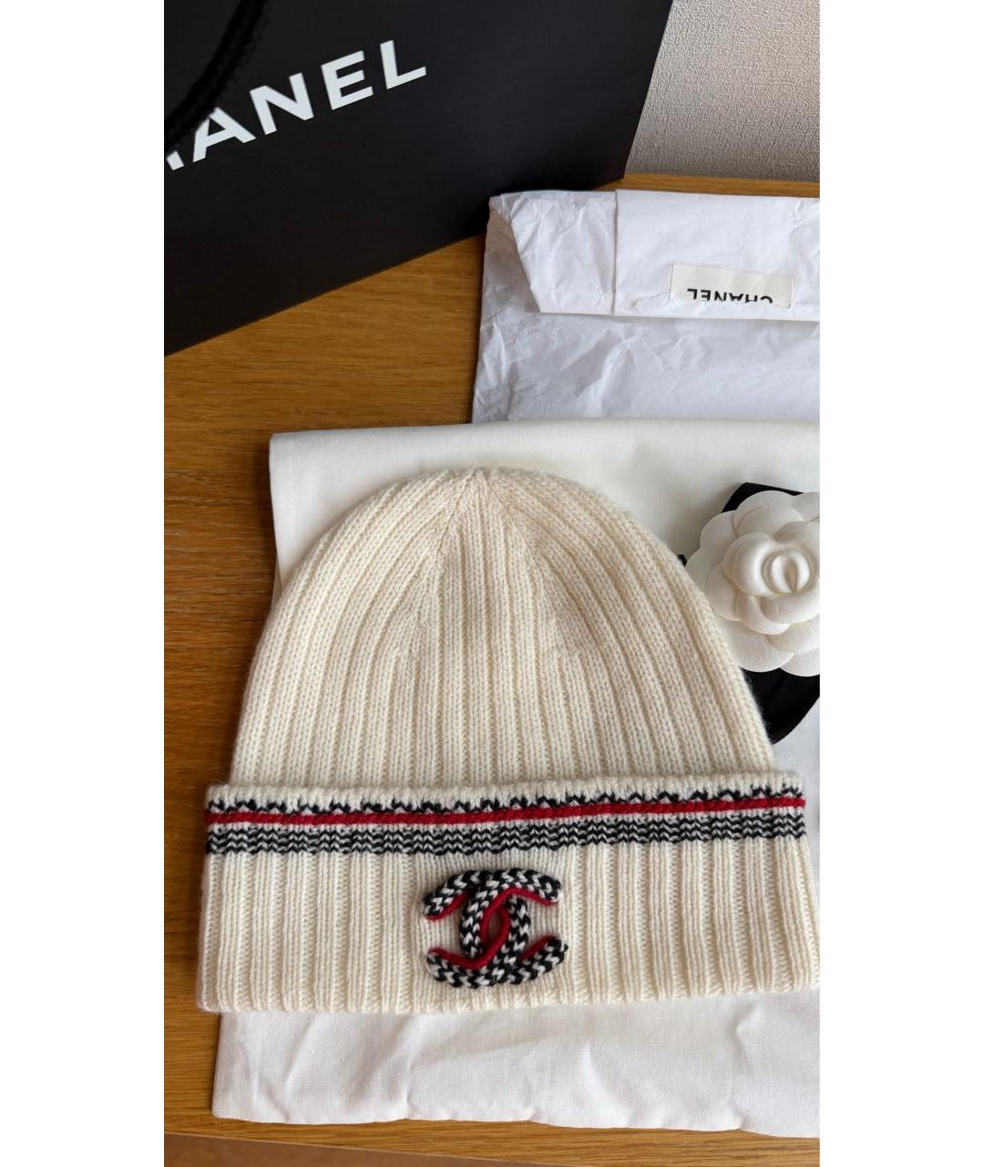 CHANEL Бежевая кашемировая шапка, фото 4