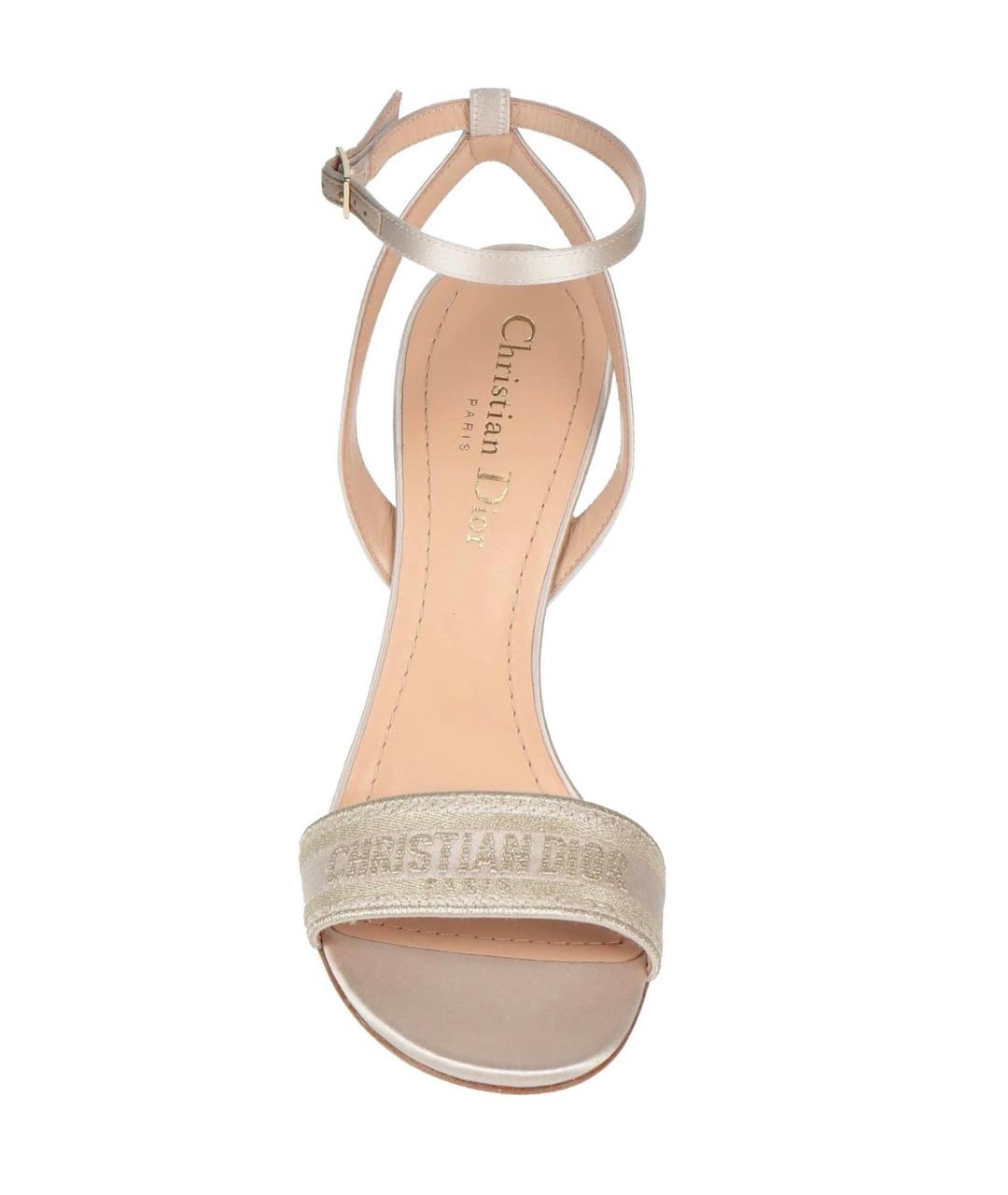 CHRISTIAN DIOR Серые текстильные босоножки, фото 3