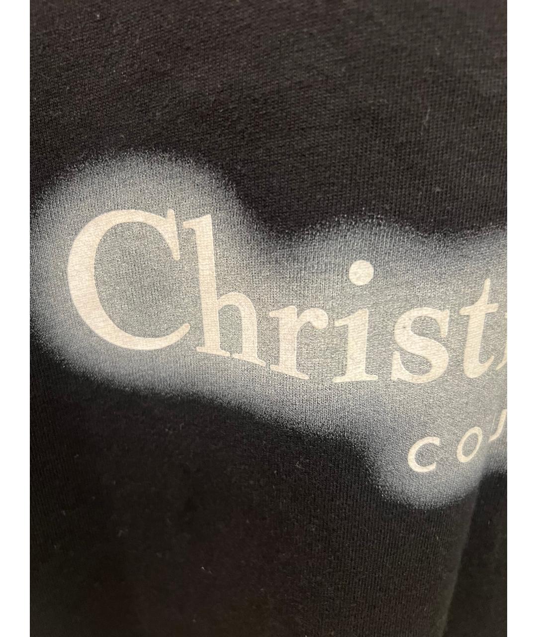 CHRISTIAN DIOR Черная хлопковая футболка, фото 3