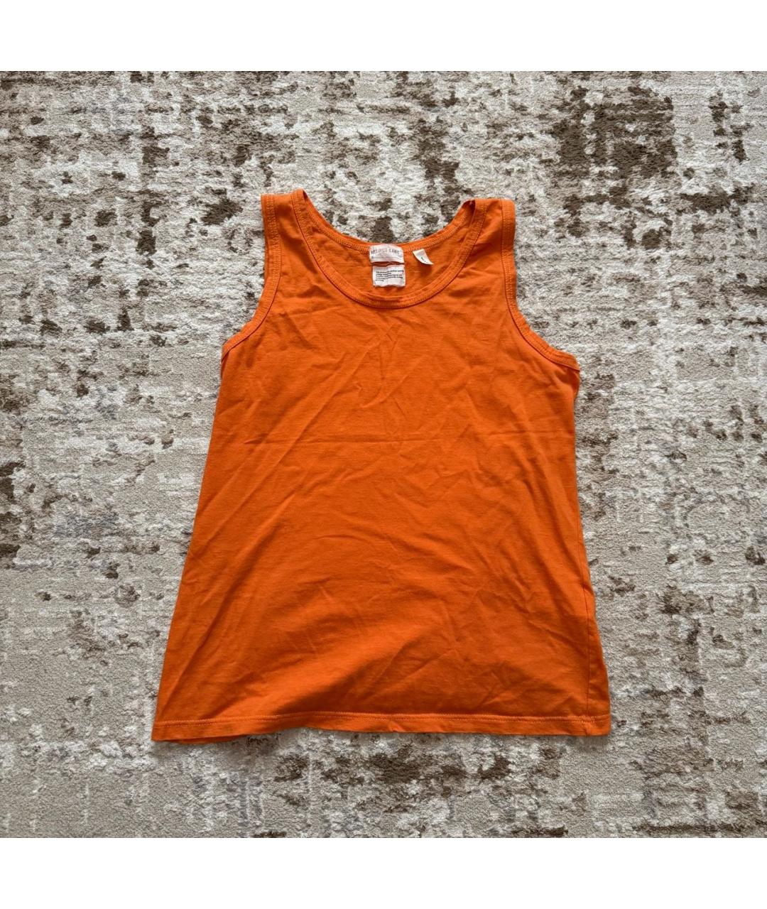 HELMUT LANG Оранжевая хлопковая майка, фото 7