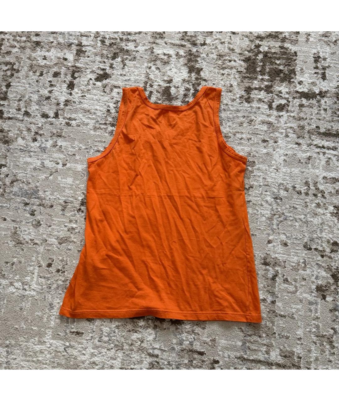 HELMUT LANG Оранжевая хлопковая майка, фото 2