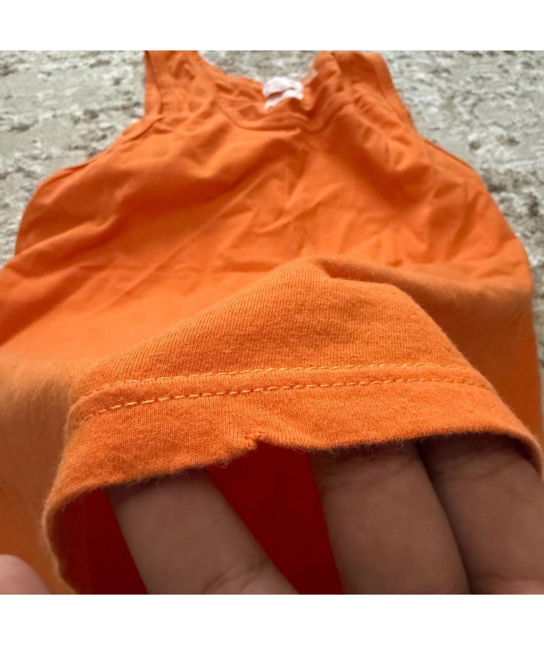 HELMUT LANG Оранжевая хлопковая майка, фото 6