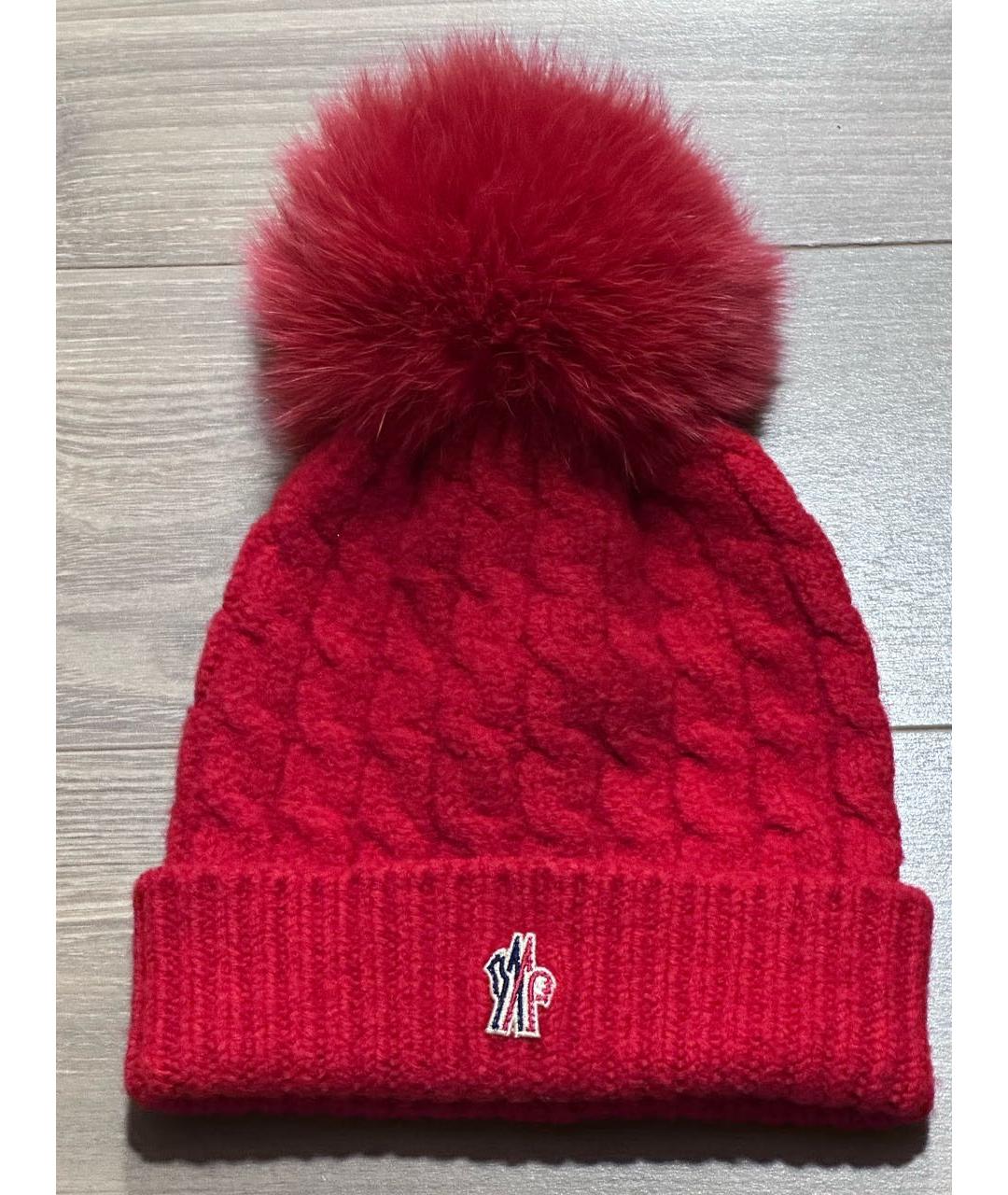 MONCLER Красная шерстяная шапка, фото 2