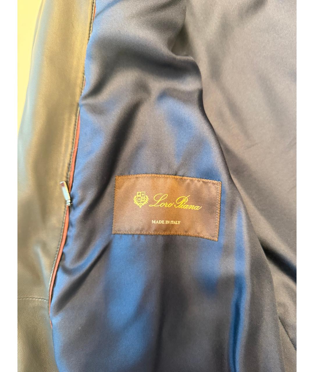 LORO PIANA Черная кожаная куртка, фото 4