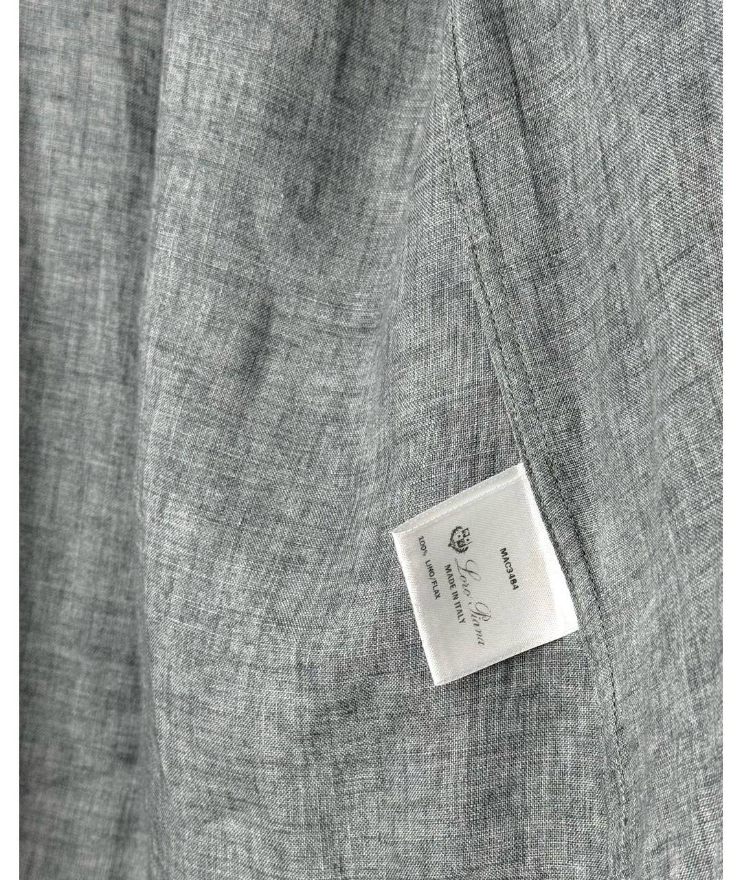 LORO PIANA Серая льняная кэжуал рубашка, фото 6