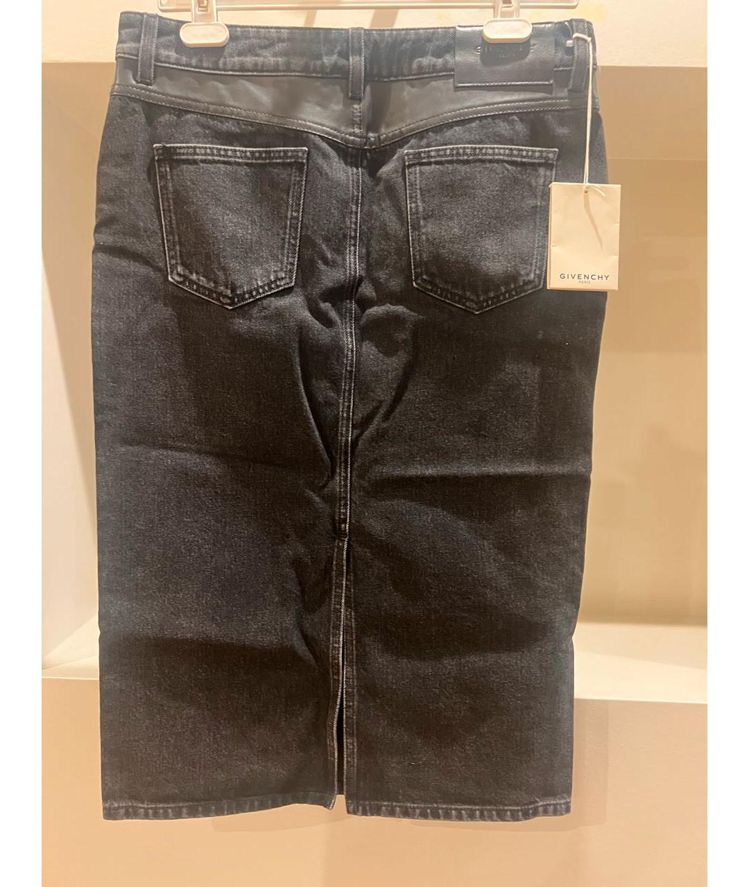 GIVENCHY Черная хлопковая юбка миди, фото 2