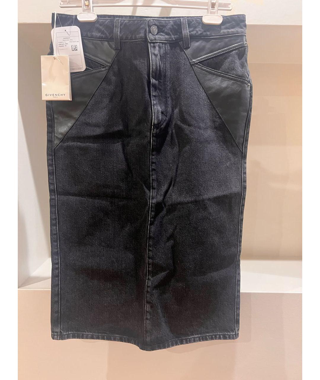 GIVENCHY Черная хлопковая юбка миди, фото 5