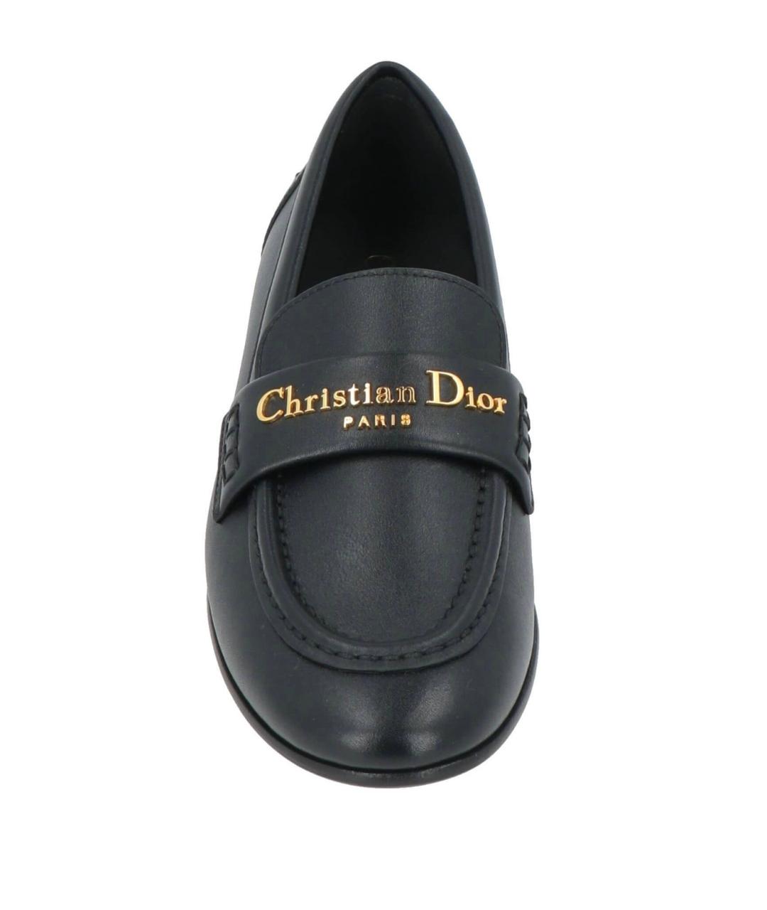 CHRISTIAN DIOR Черные кожаные лоферы, фото 3