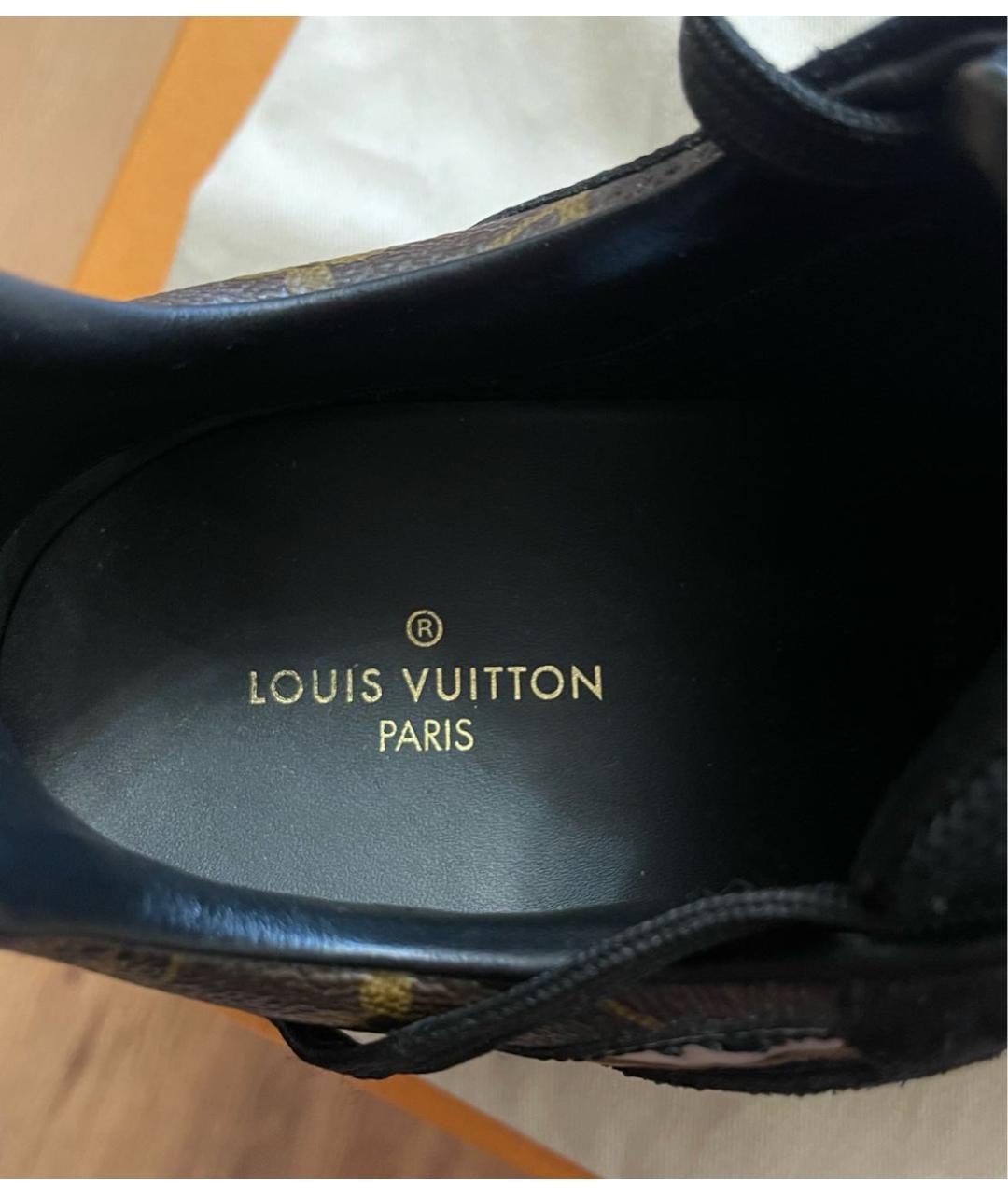 LOUIS VUITTON Коричневые кожаные кроссовки, фото 3