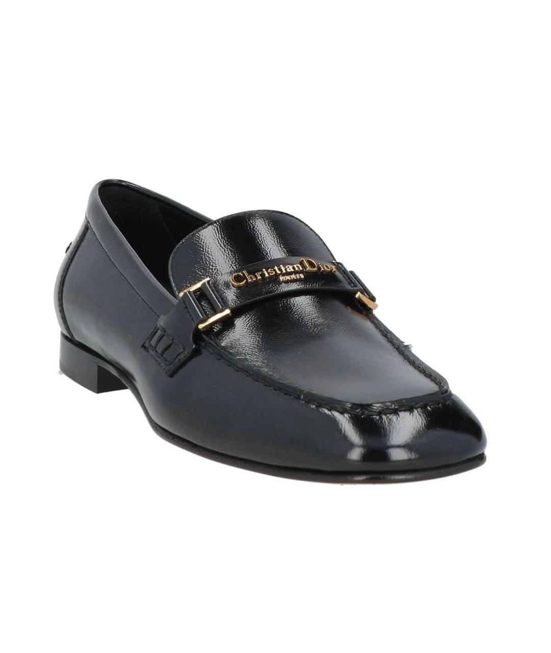 CHRISTIAN DIOR Черные кожаные лоферы, фото 2