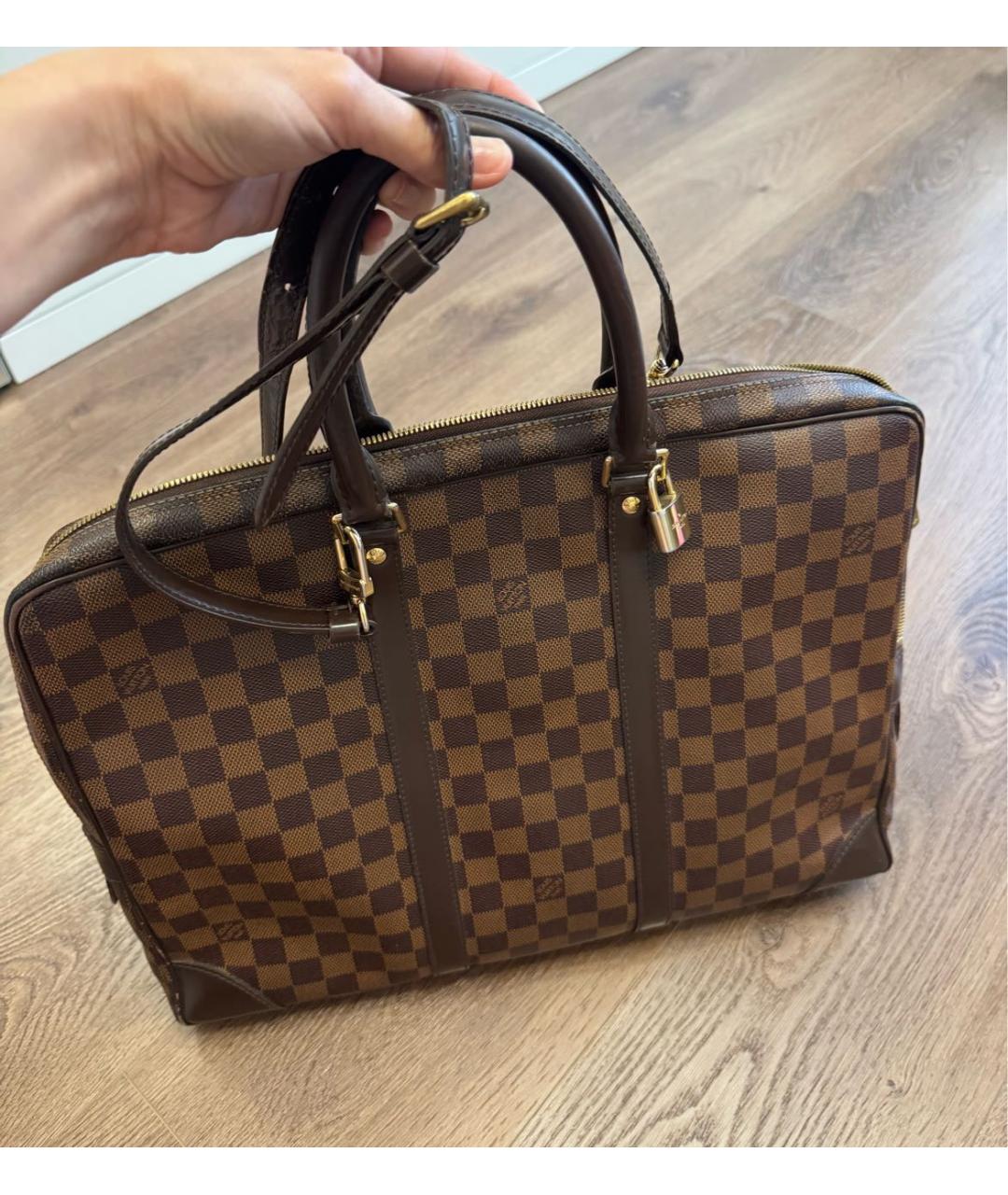 LOUIS VUITTON Коричневый портфель из канвы, фото 2