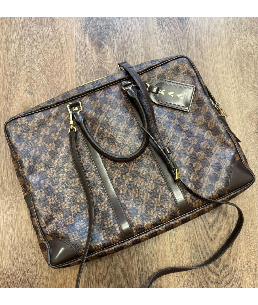 LOUIS VUITTON Коричневый портфель из канвы, фото 4