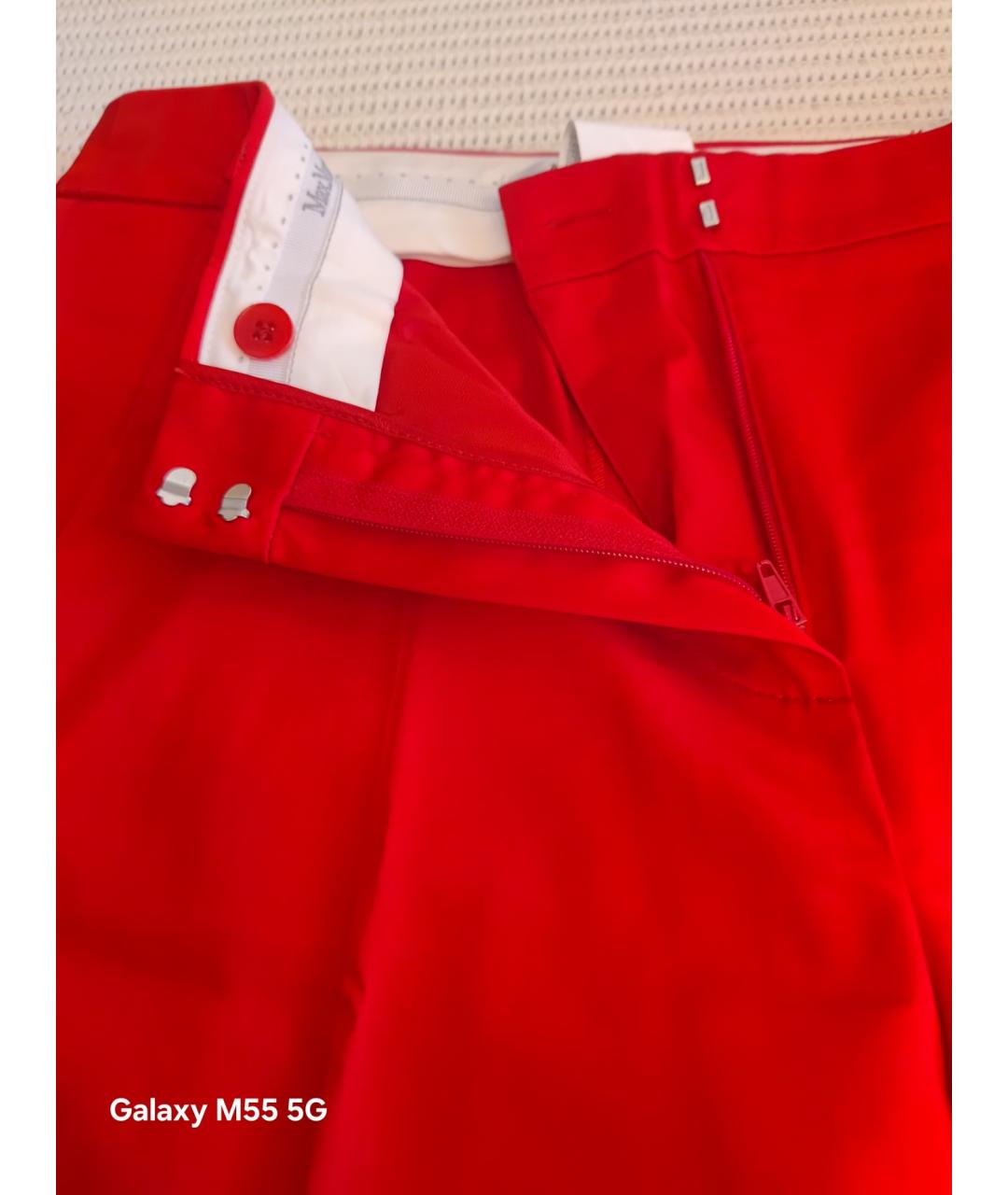 MAX MARA Розовые хлопко-эластановые брюки узкие, фото 5