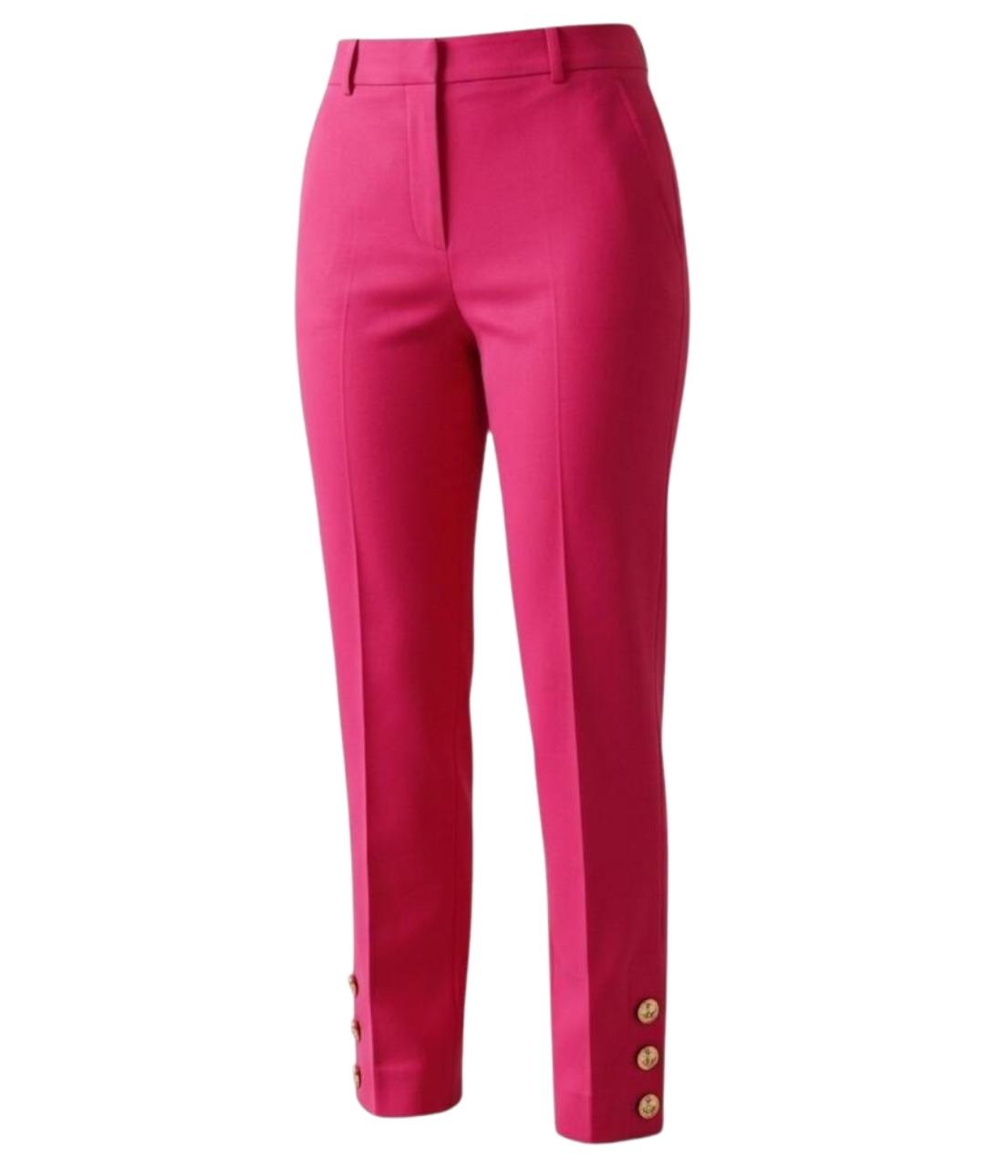 MAX MARA Розовые хлопко-эластановые брюки узкие, фото 1