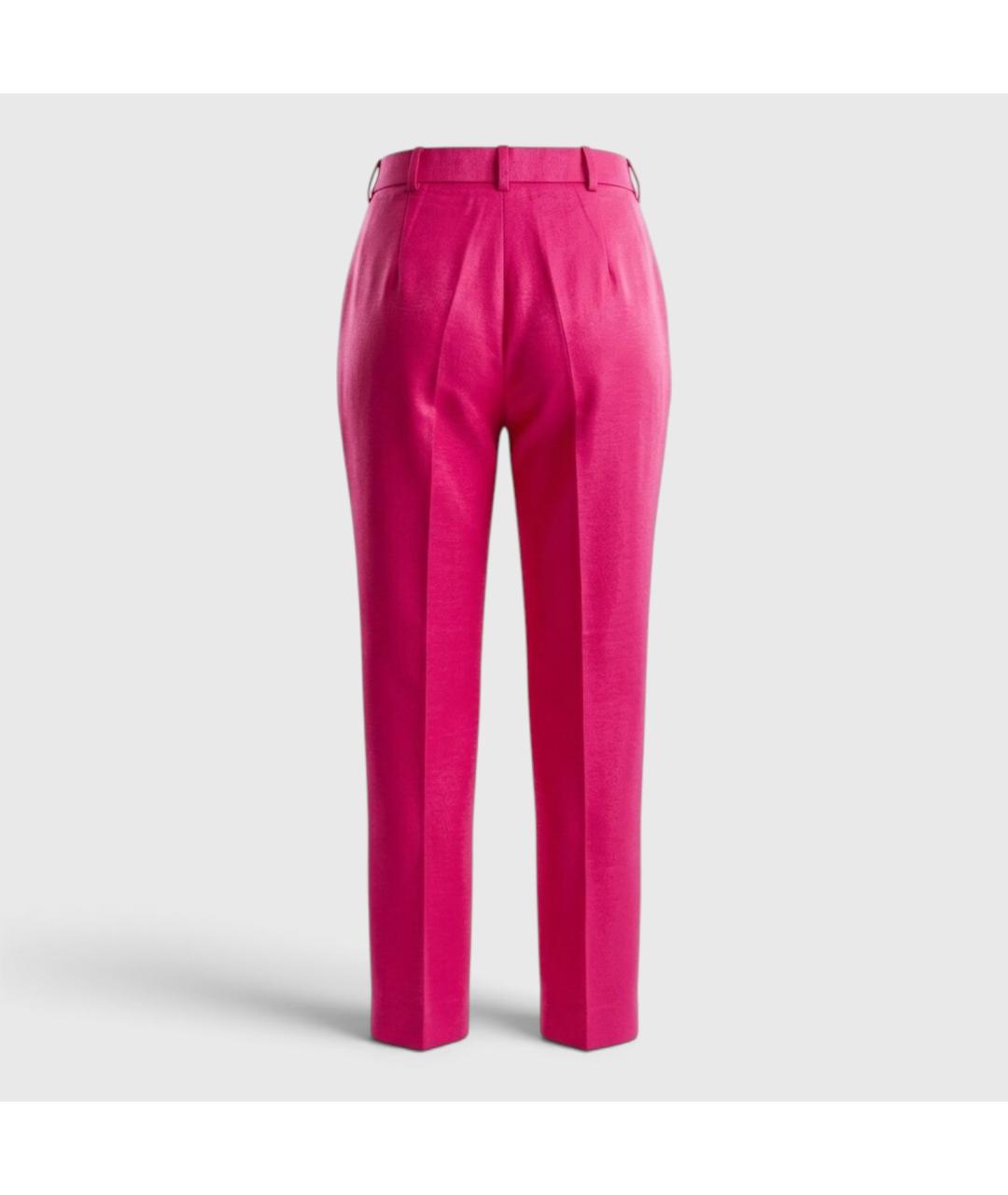 MAX MARA Розовые хлопко-эластановые брюки узкие, фото 2