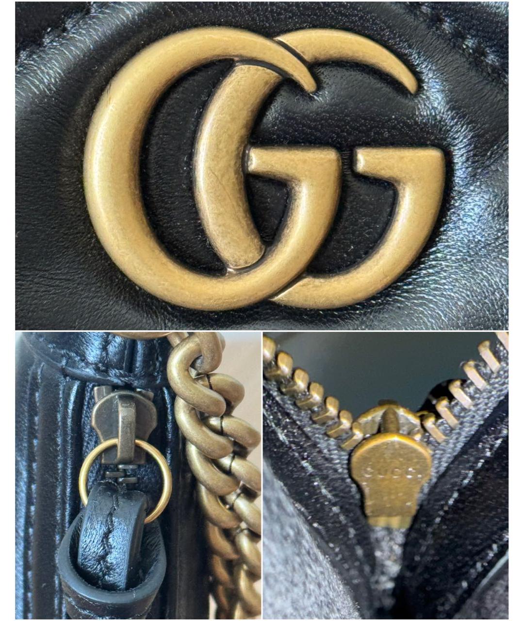 GUCCI Черная кожаная сумка через плечо, фото 7
