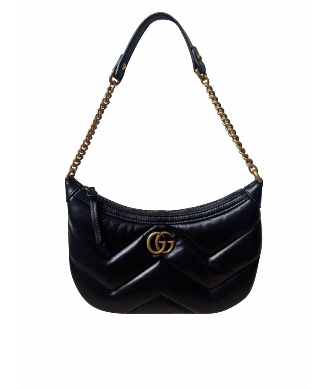 GUCCI Черная кожаная сумка через плечо, фото 1