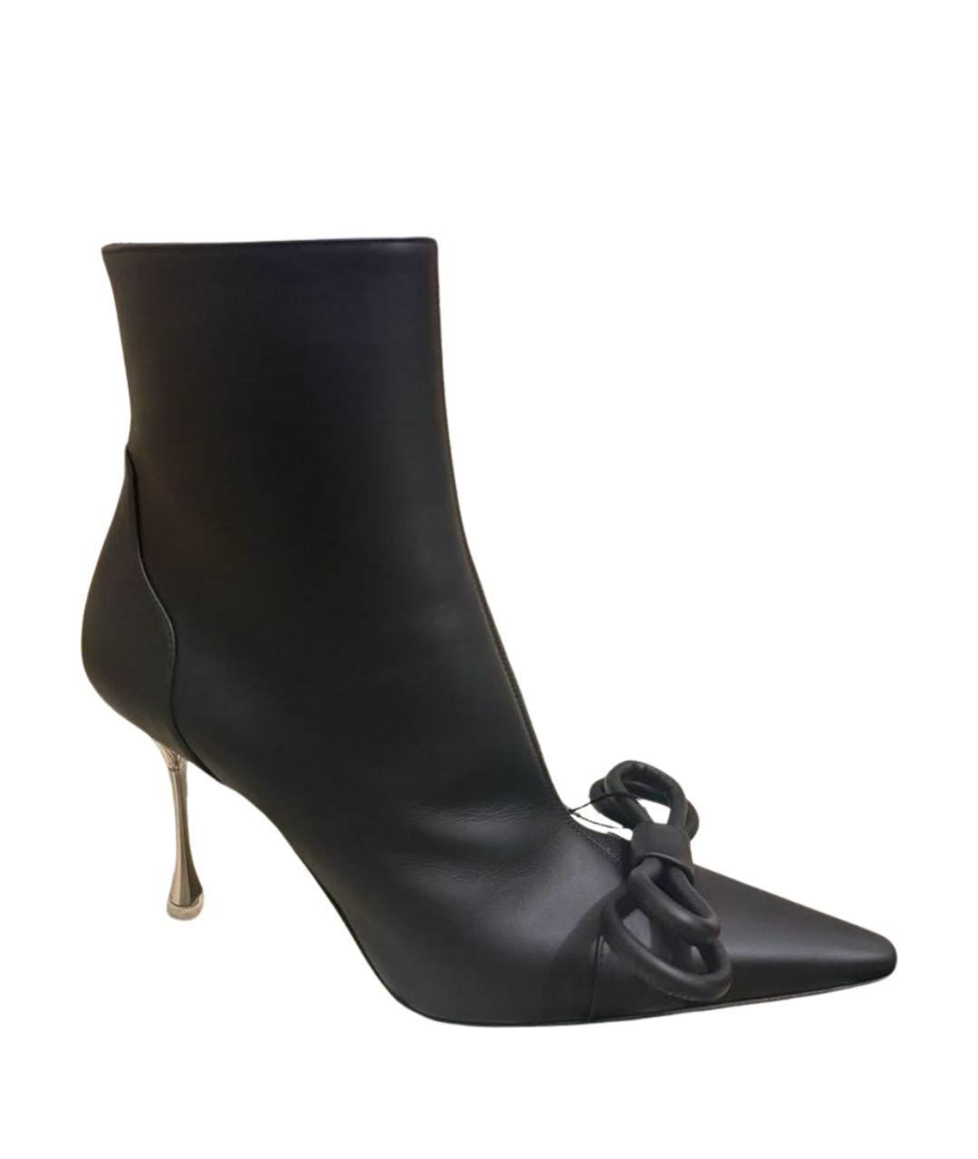 MACH&MACH Черные кожаные ботильоны, фото 1