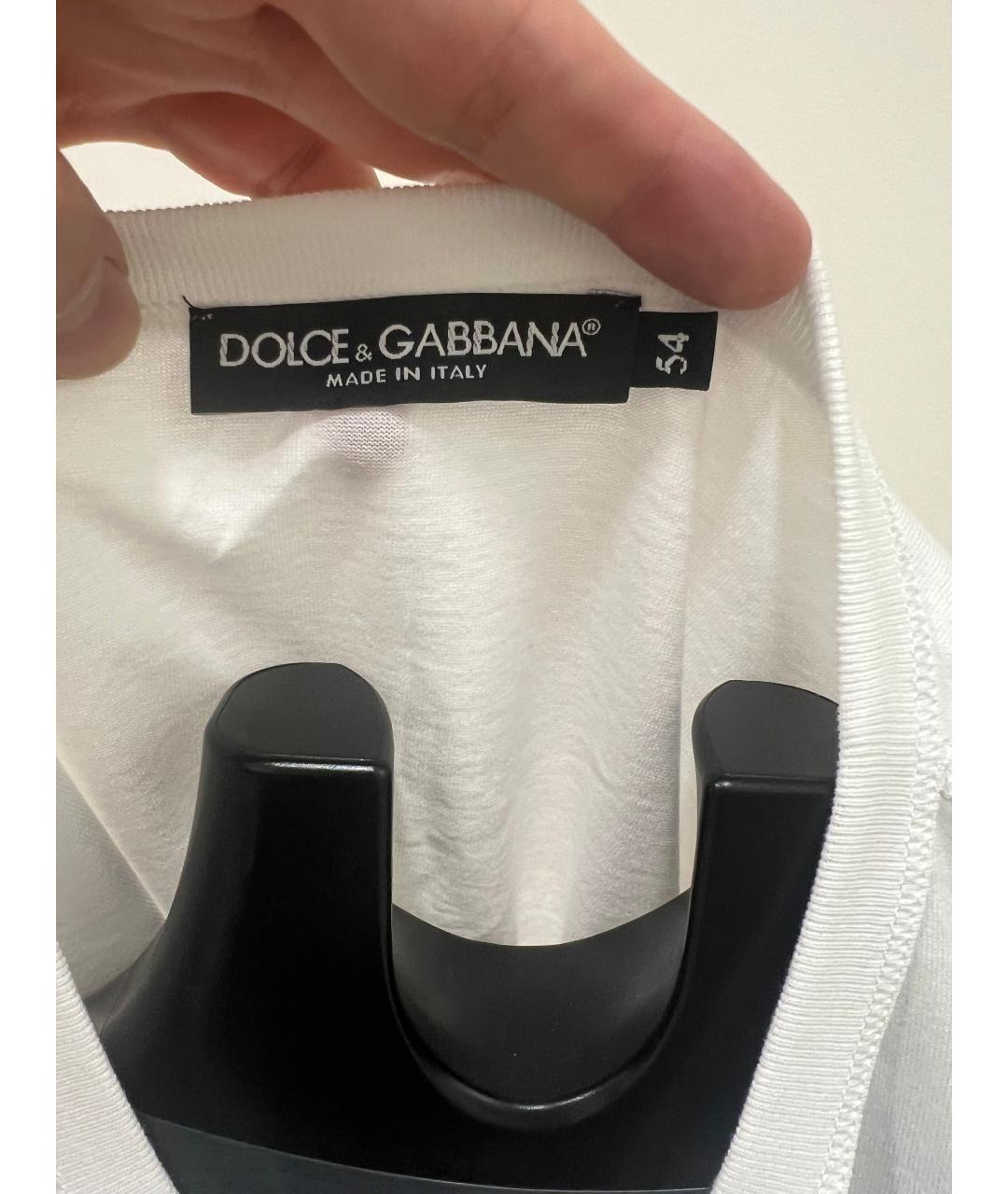 DOLCE&GABBANA Белая хлопковая футболка, фото 2
