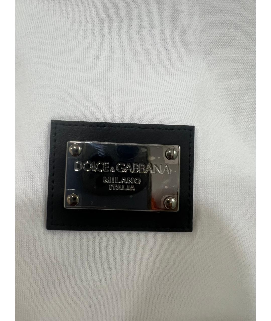 DOLCE&GABBANA Белая хлопковая футболка, фото 3