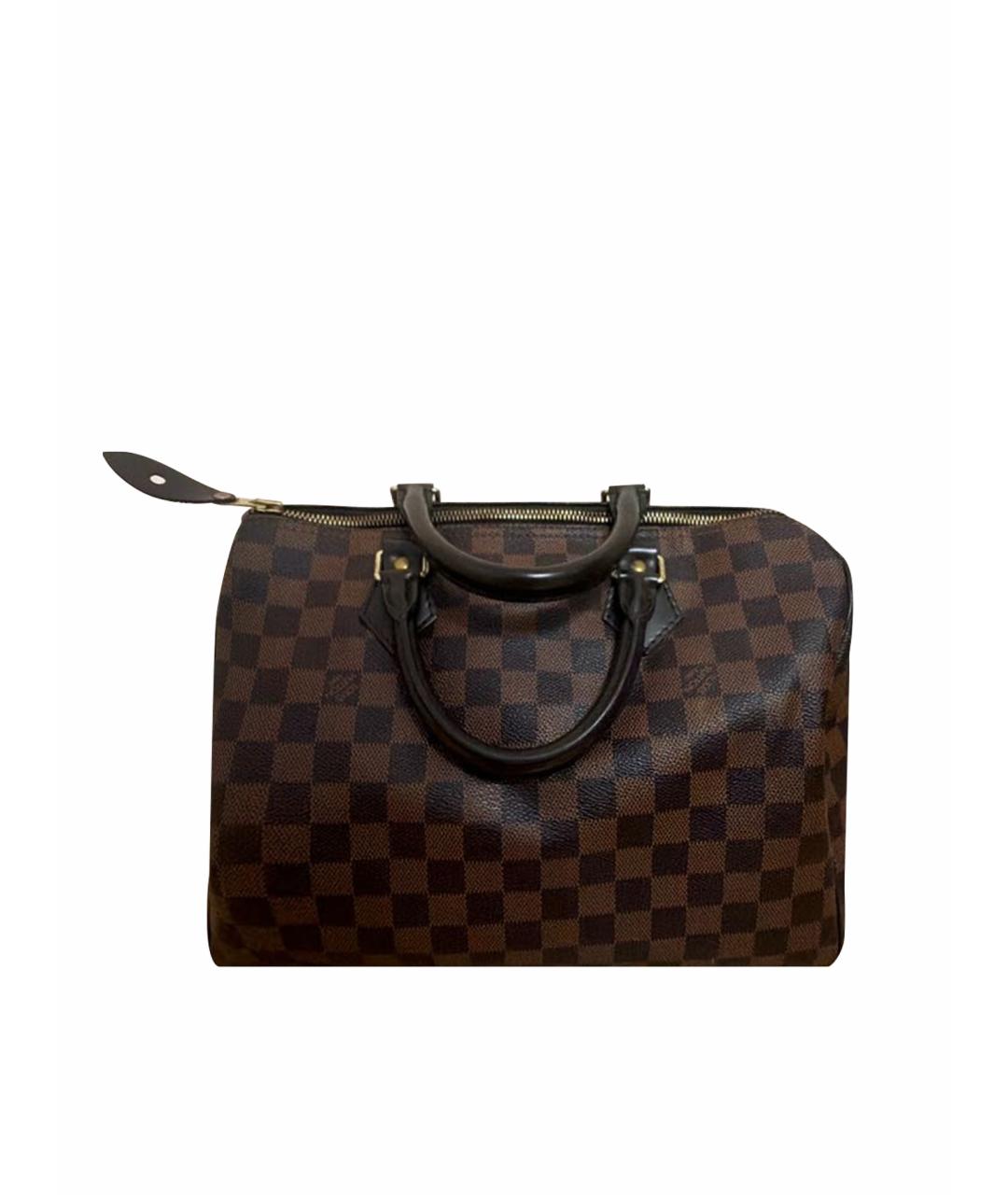 LOUIS VUITTON Коричневая кожаная сумка с короткими ручками, фото 1