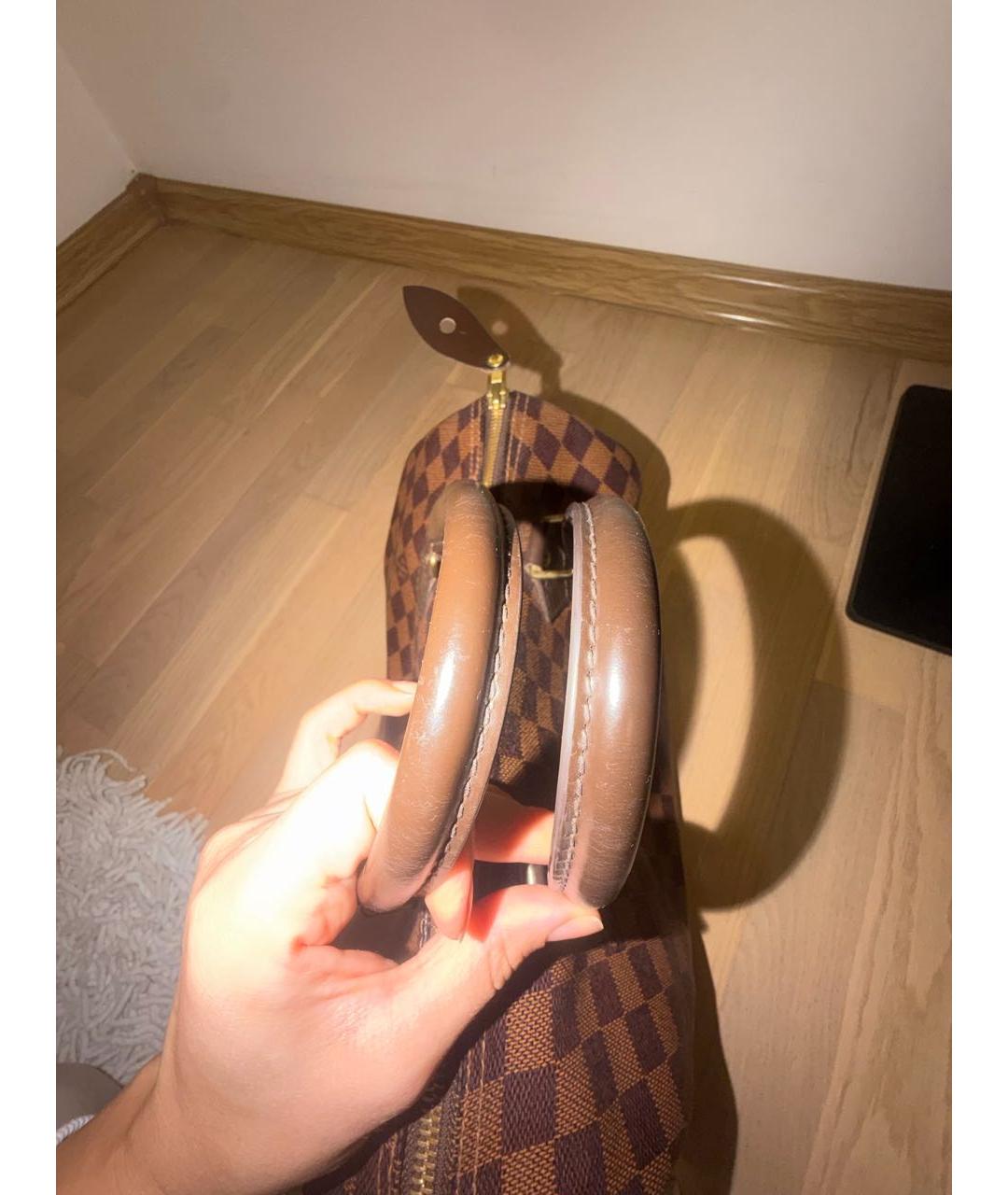 LOUIS VUITTON Коричневая кожаная сумка с короткими ручками, фото 7