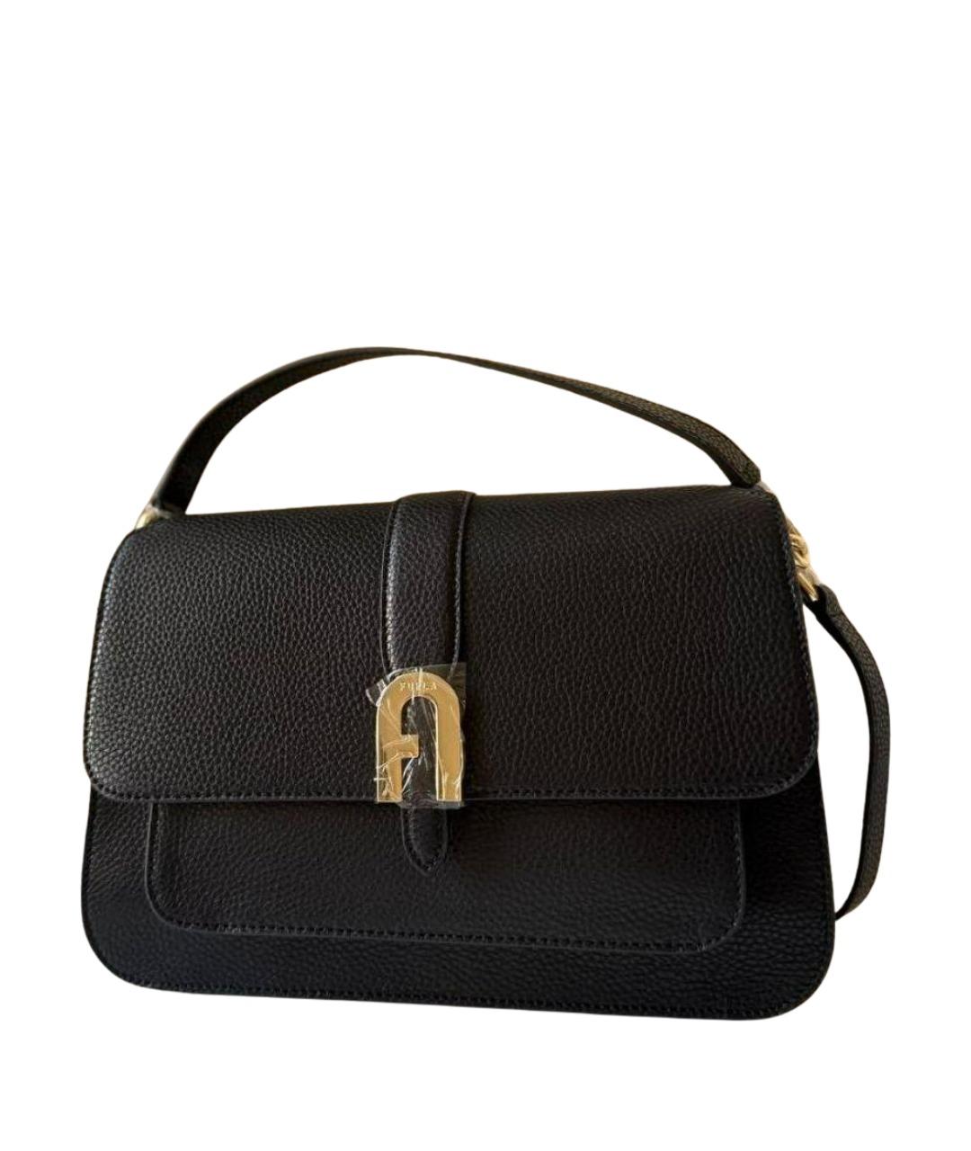 FURLA Черная кожаная сумка через плечо, фото 1