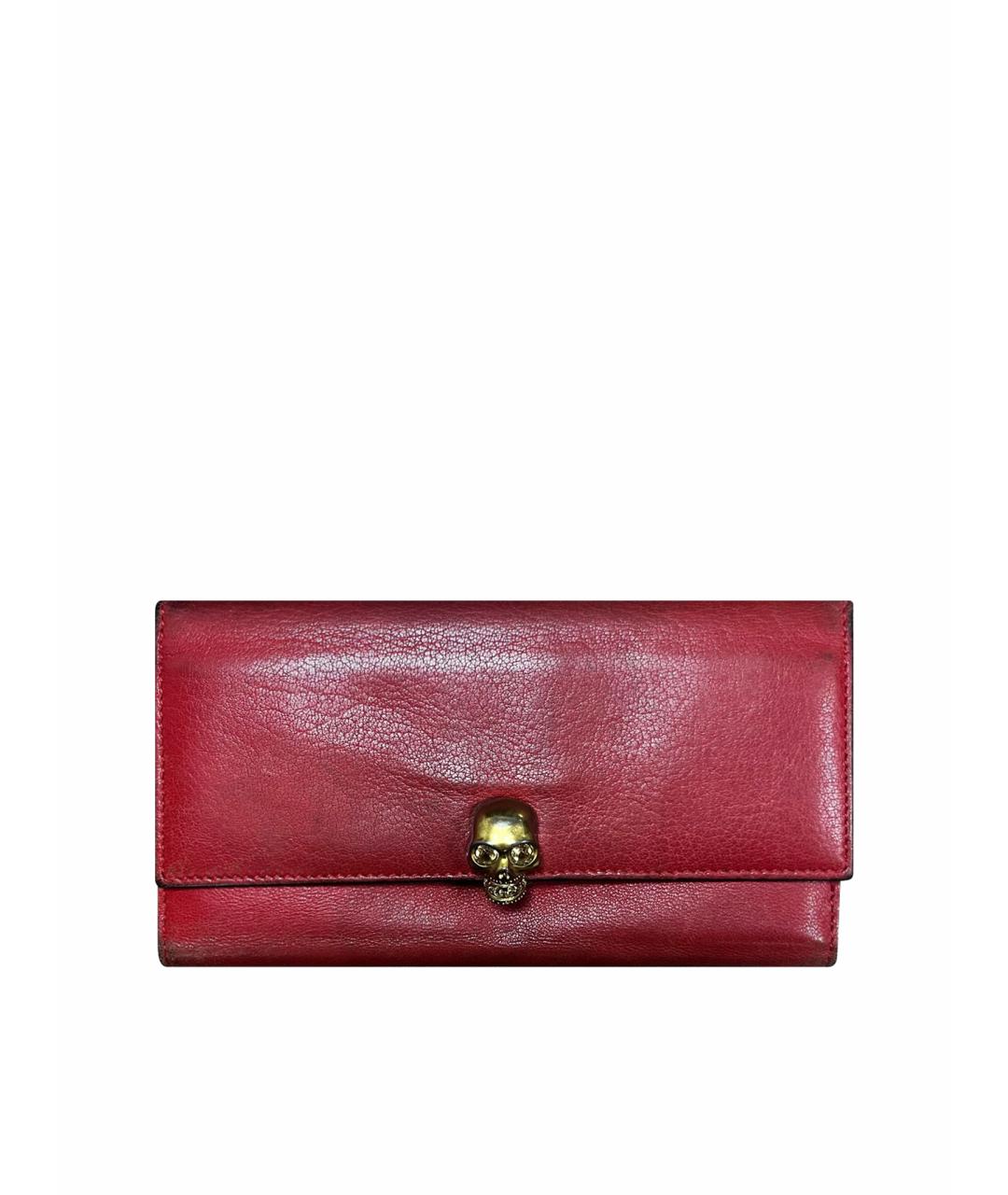 ALEXANDER MCQUEEN Красный кожаный кошелек, фото 1