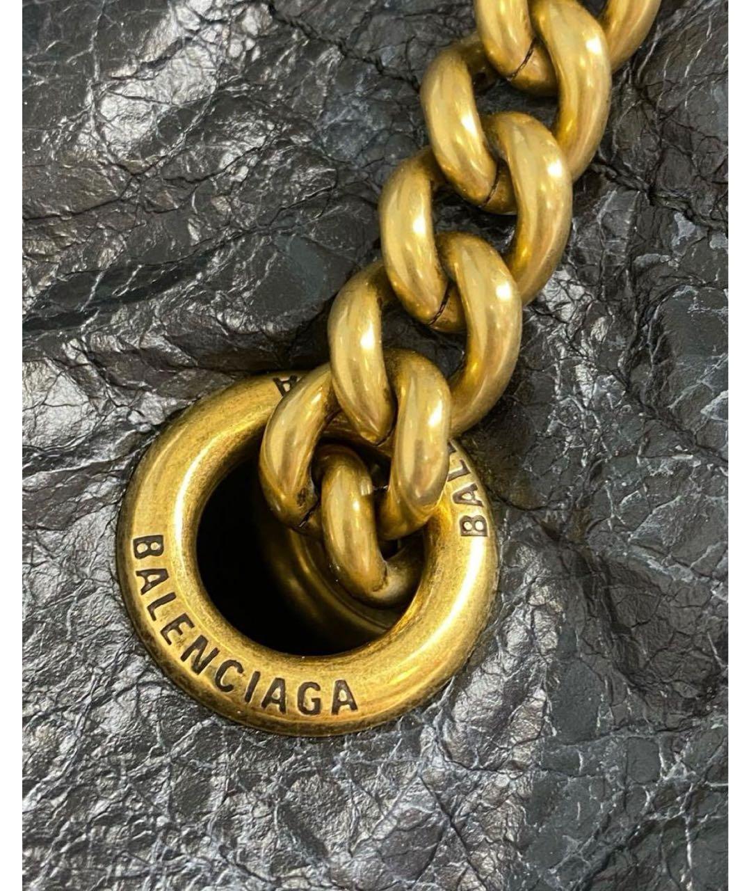 BALENCIAGA Черная кожаная сумка тоут, фото 6