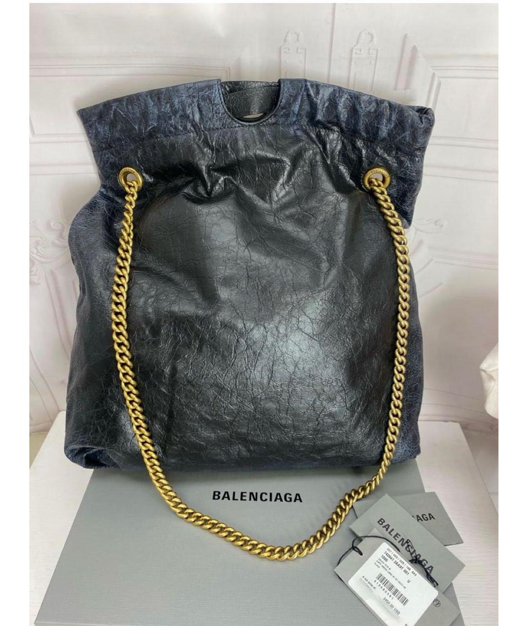 BALENCIAGA Черная кожаная сумка тоут, фото 2