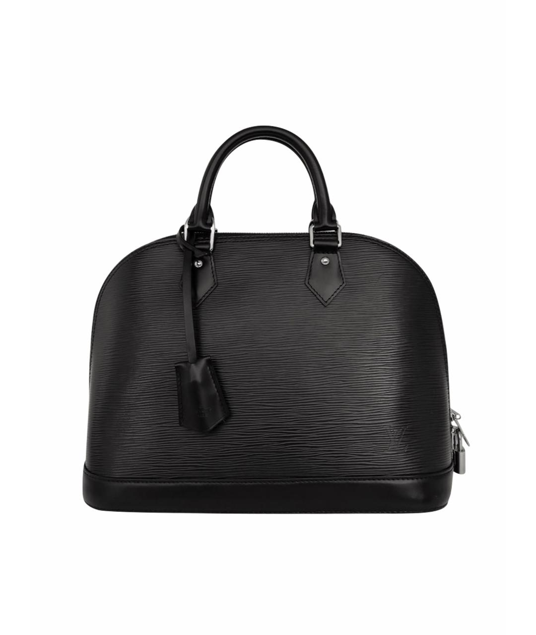 LOUIS VUITTON Черная кожаная сумка с короткими ручками, фото 1