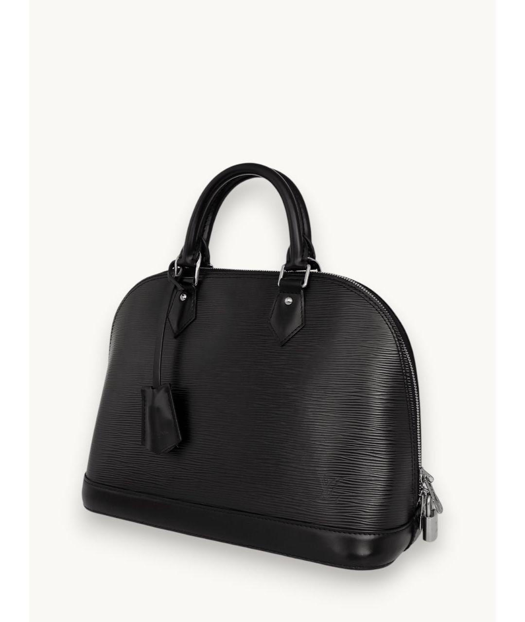 LOUIS VUITTON Черная кожаная сумка с короткими ручками, фото 2