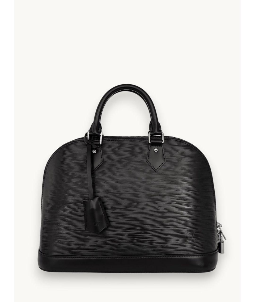 LOUIS VUITTON Черная кожаная сумка с короткими ручками, фото 9