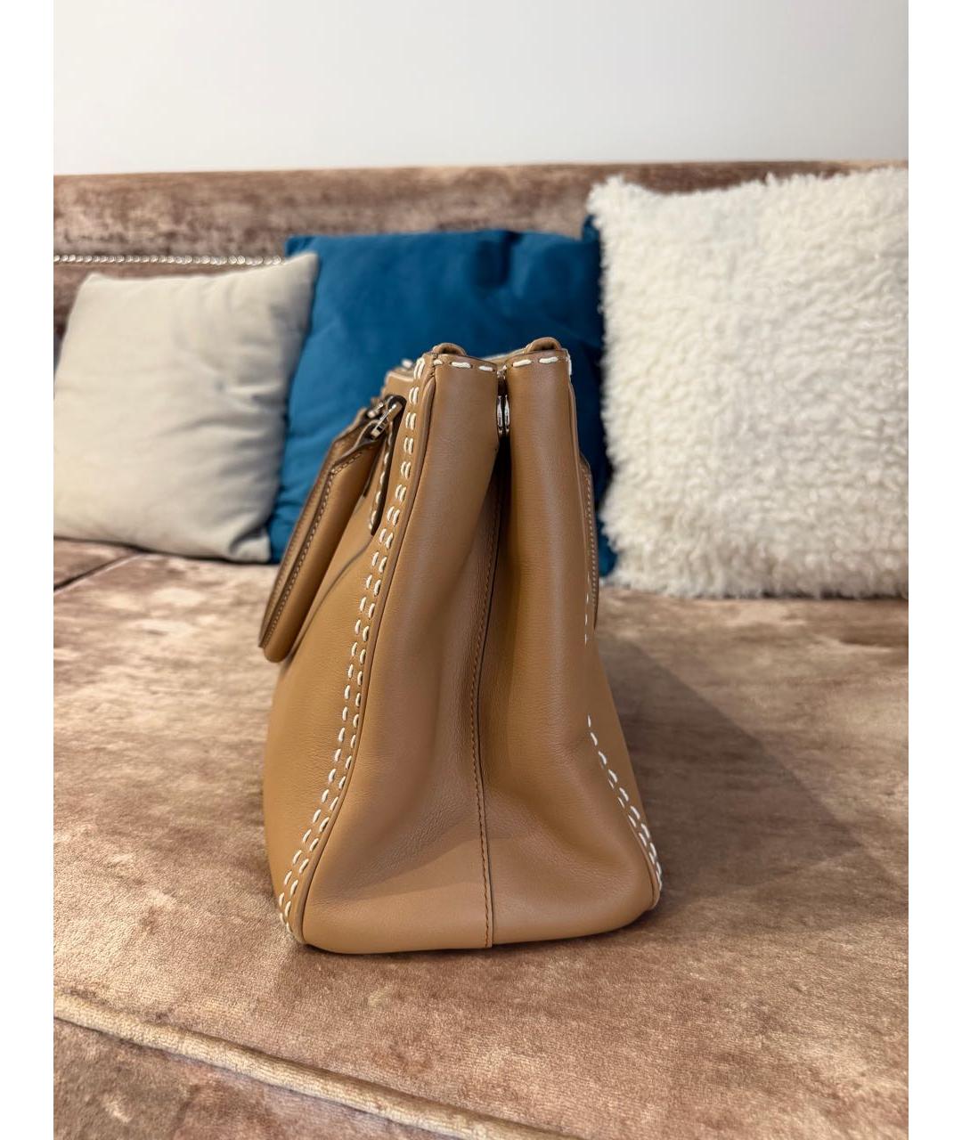 PRADA Бежевая кожаная сумка тоут, фото 3
