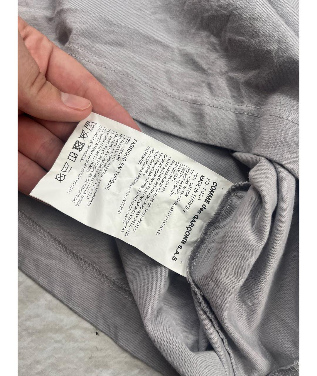 COMME DES GARÇONS SHIRT Антрацитовая хлопковая футболка, фото 5