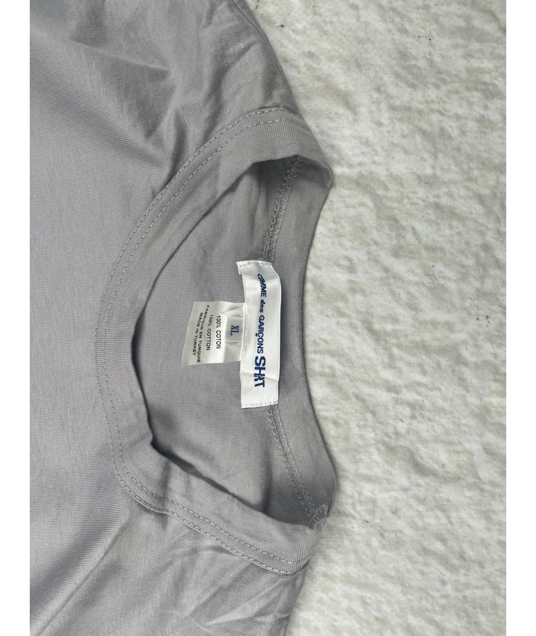 COMME DES GARÇONS SHIRT Антрацитовая хлопковая футболка, фото 3