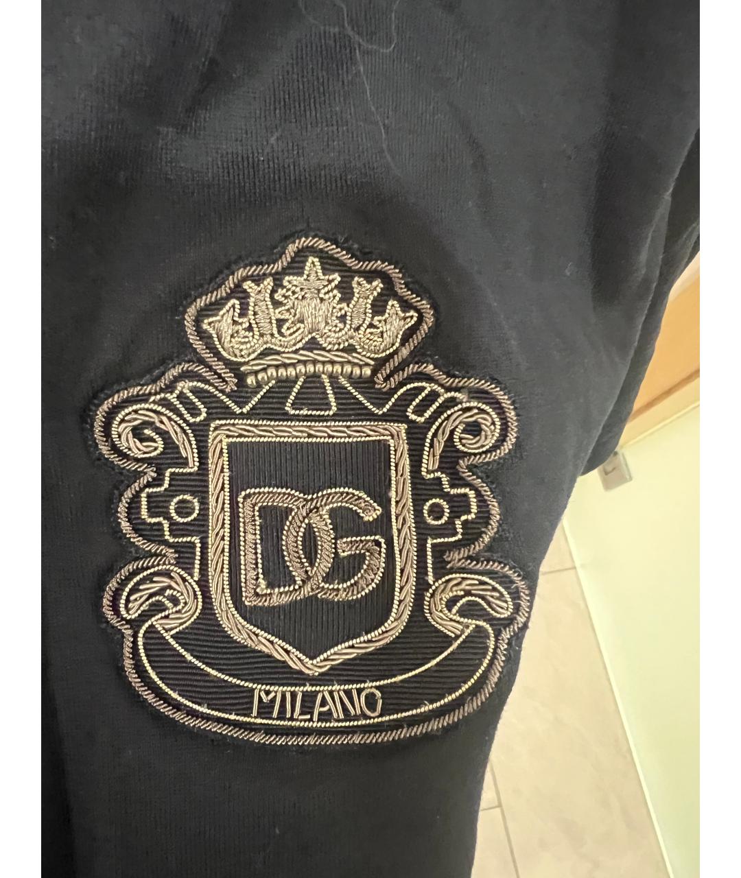 DOLCE&GABBANA Черная хлопковая футболка, фото 2