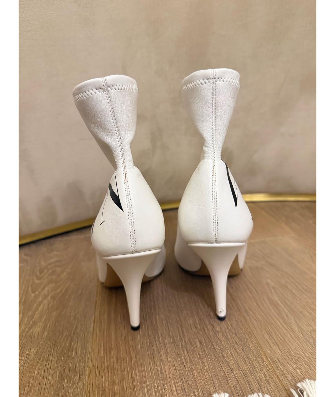 VALENTINO Белые кожаные ботильоны, фото 4