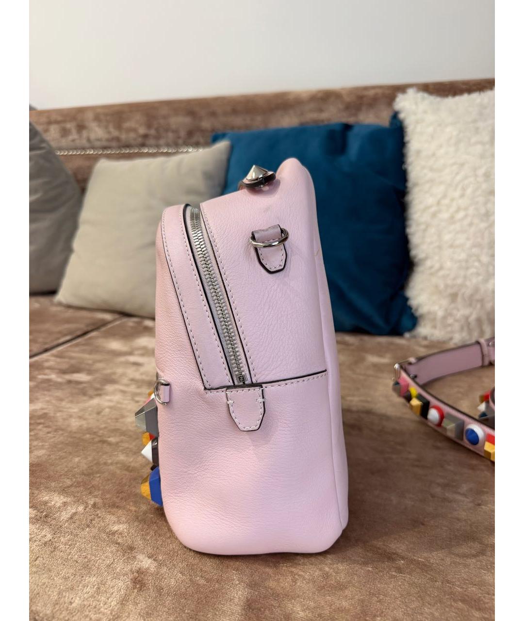 FENDI Розовая кожаная сумка тоут, фото 4