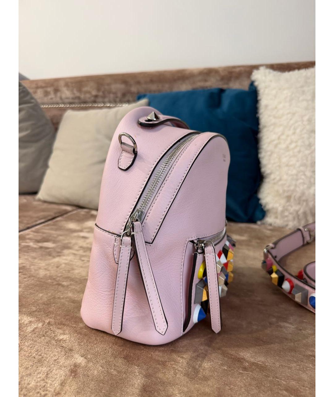 FENDI Розовая кожаная сумка тоут, фото 2
