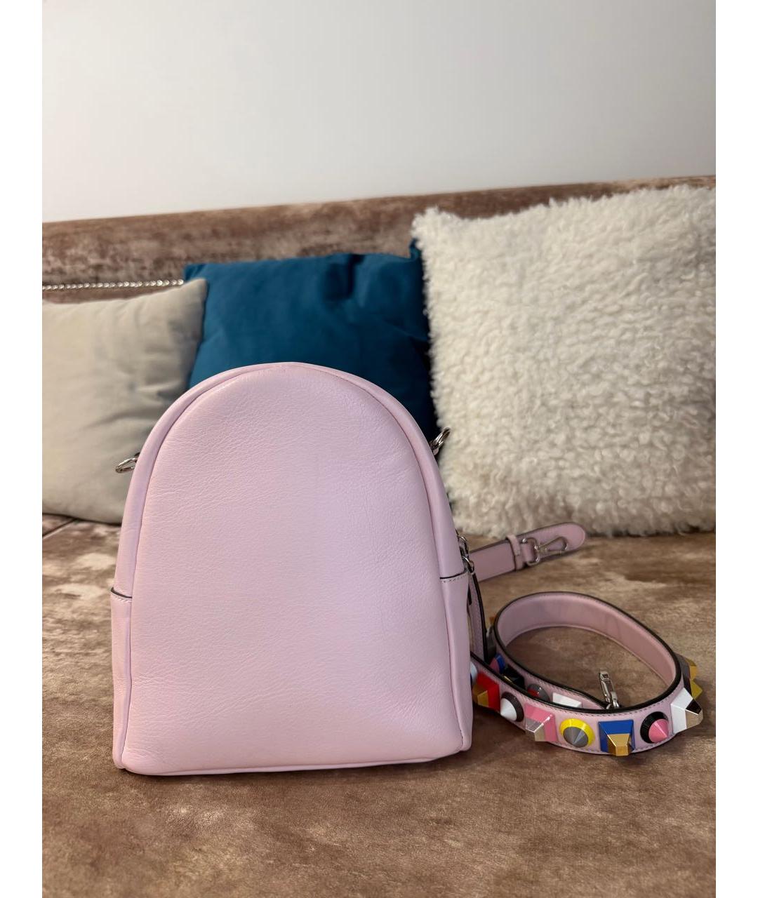 FENDI Розовая кожаная сумка тоут, фото 3