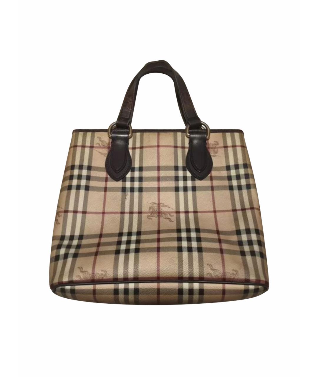 BURBERRY Бежевая сумка с короткими ручками из искусственной кожи, фото 1