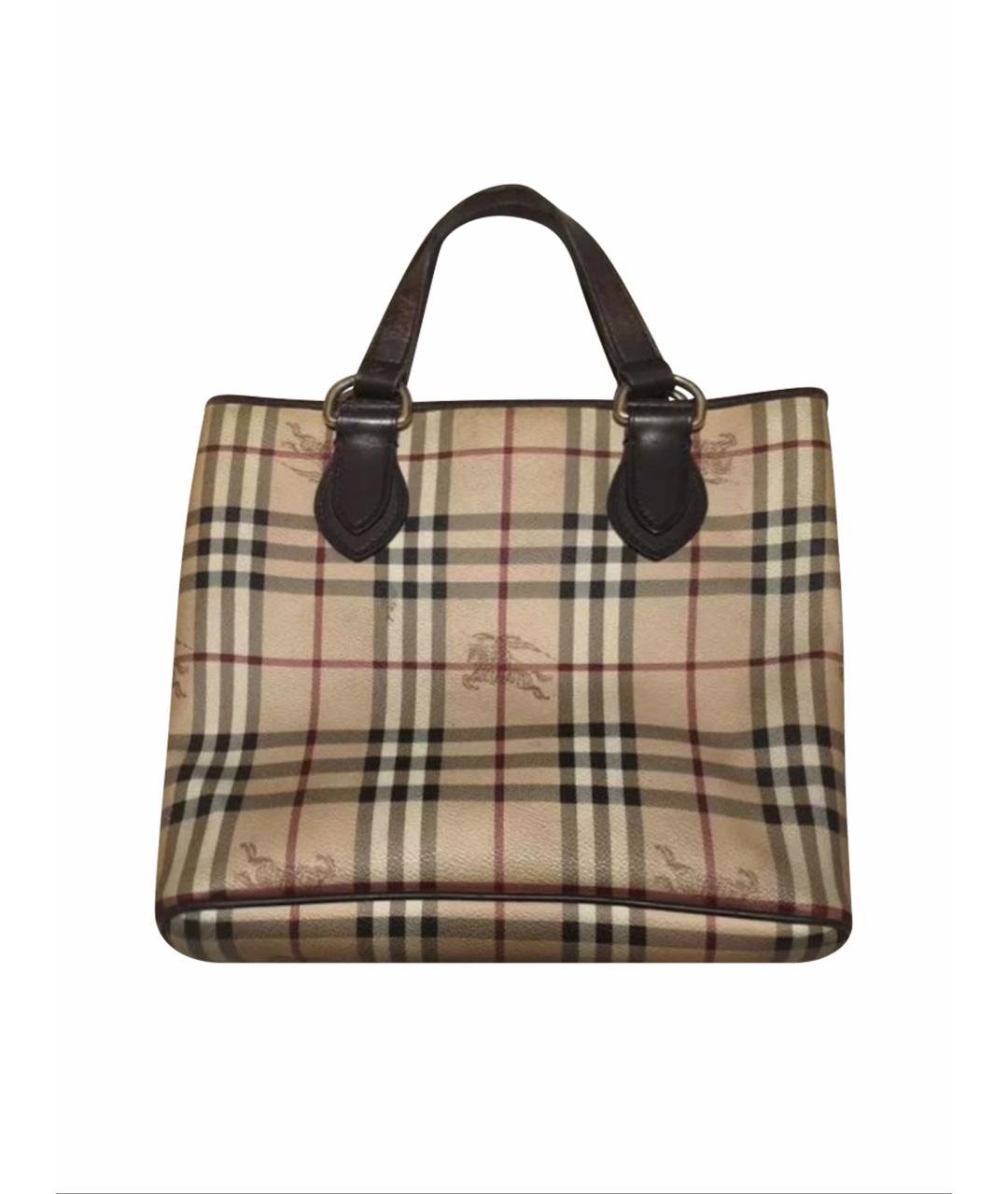BURBERRY Бежевая сумка с короткими ручками из искусственной кожи, фото 9