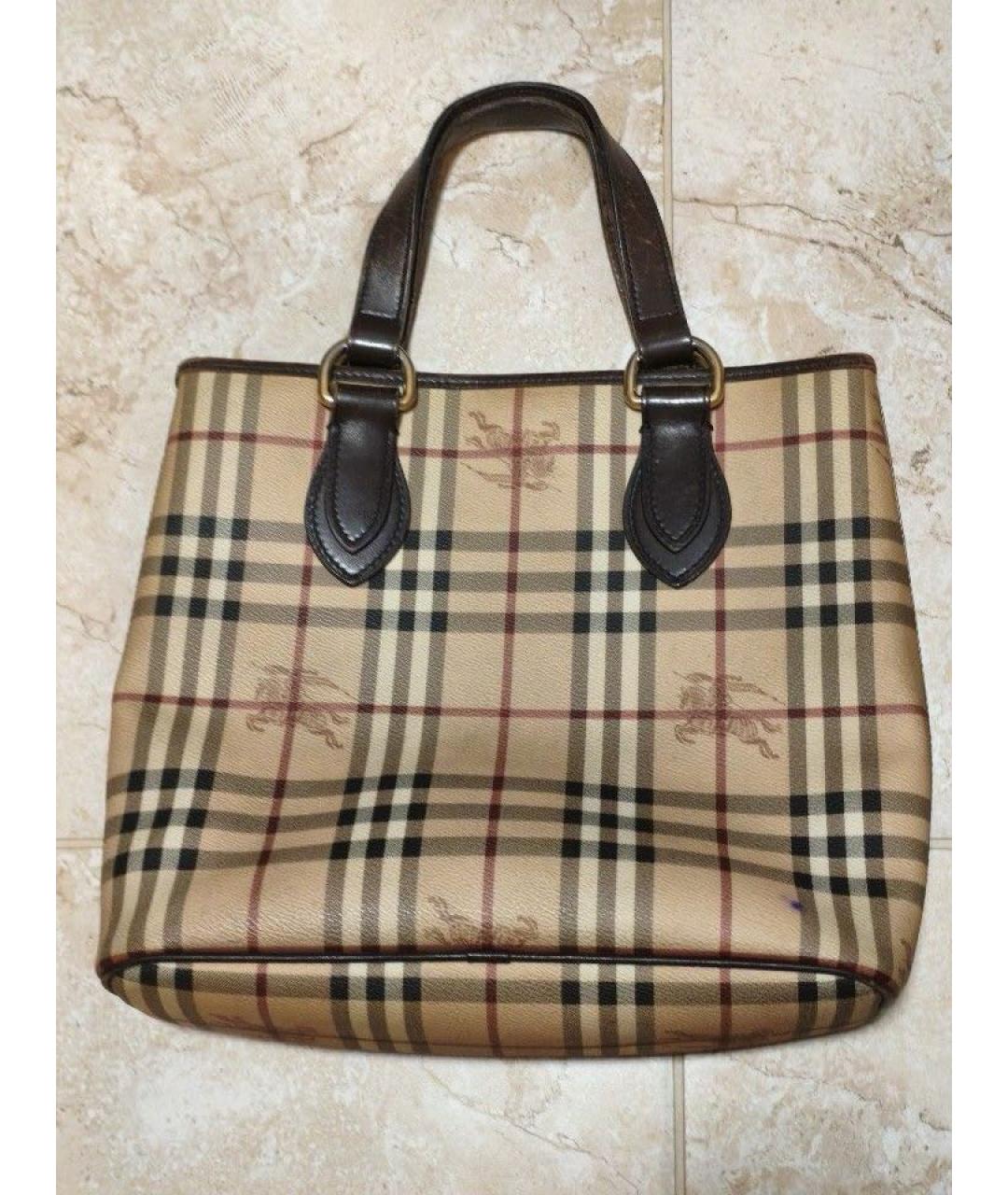 BURBERRY Бежевая сумка с короткими ручками из искусственной кожи, фото 3