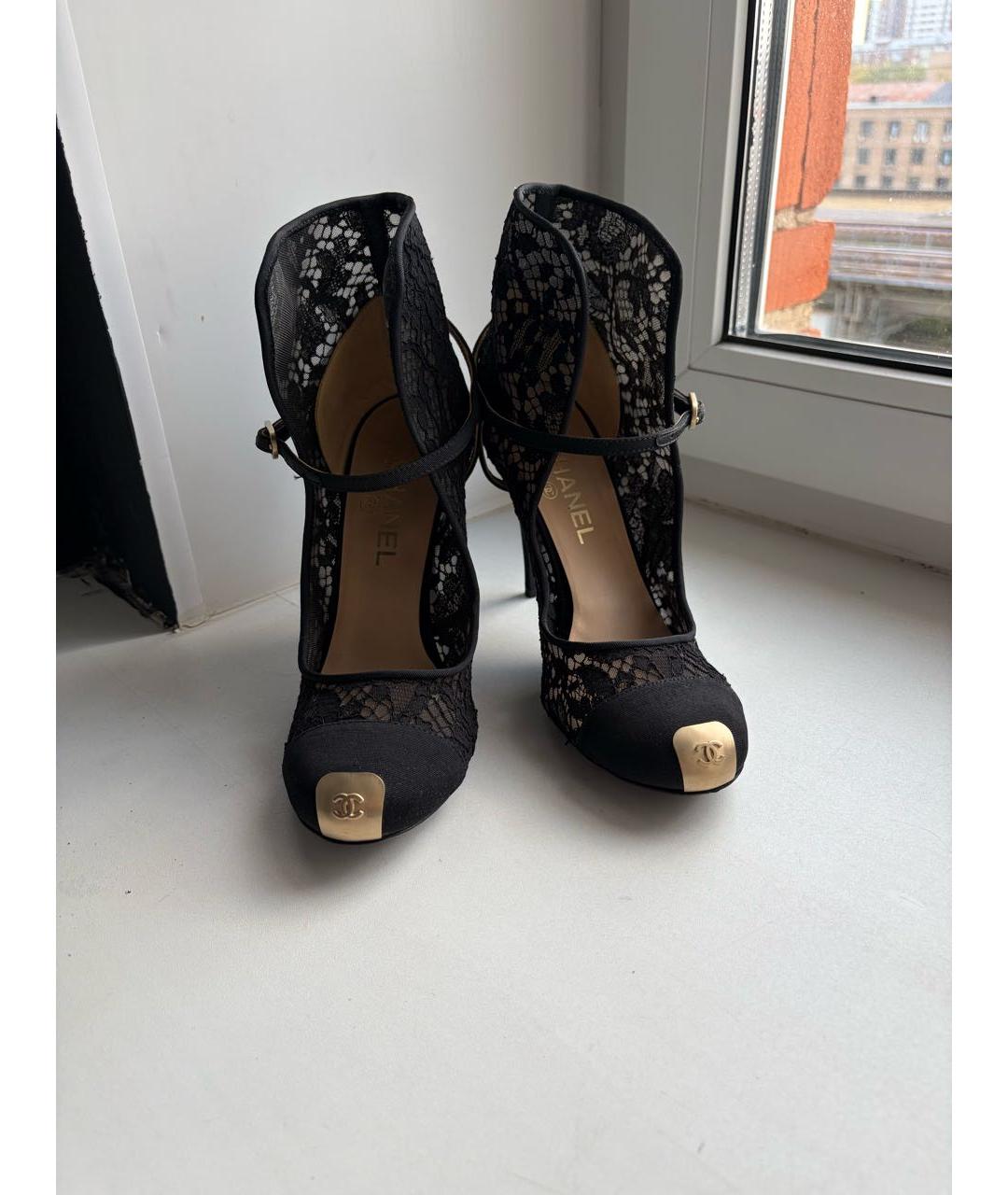 CHANEL Черные текстильные туфли, фото 7