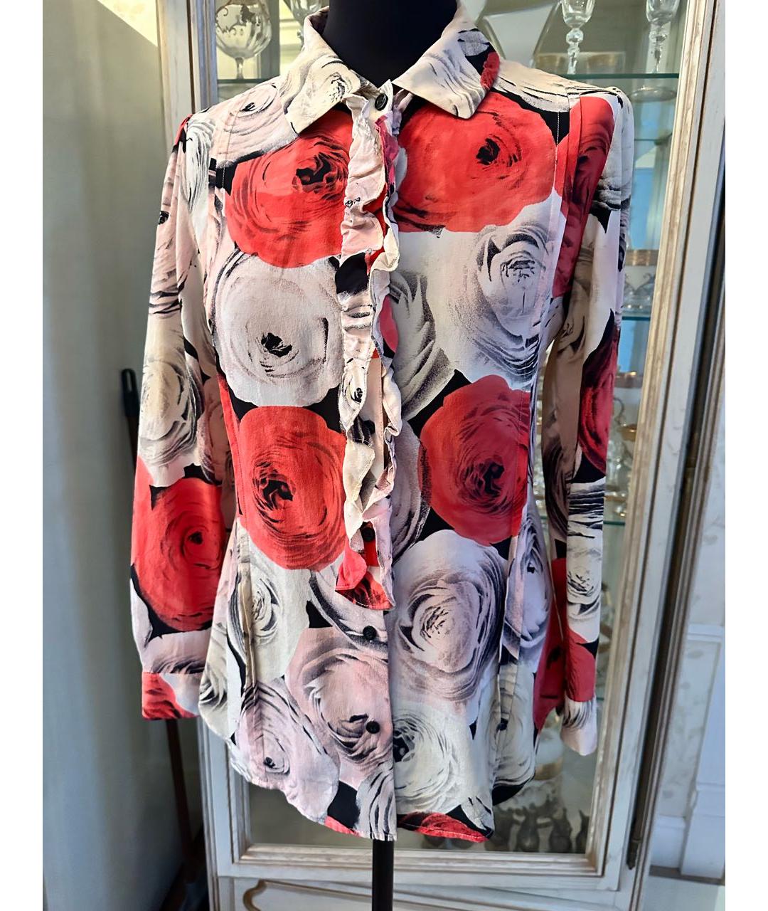 MOSCHINO Мульти шелковая блузы, фото 5